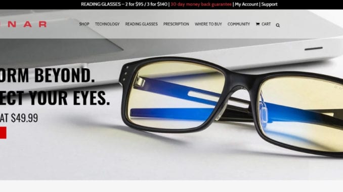 GUNNAR blue light glasses
