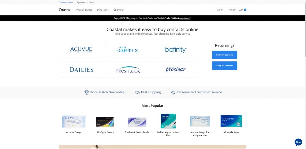 Coastal Contacts Homepage