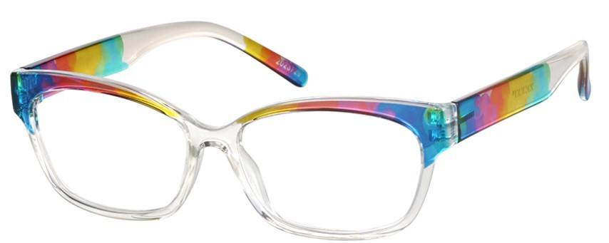 Rainbow colored glasses frame
